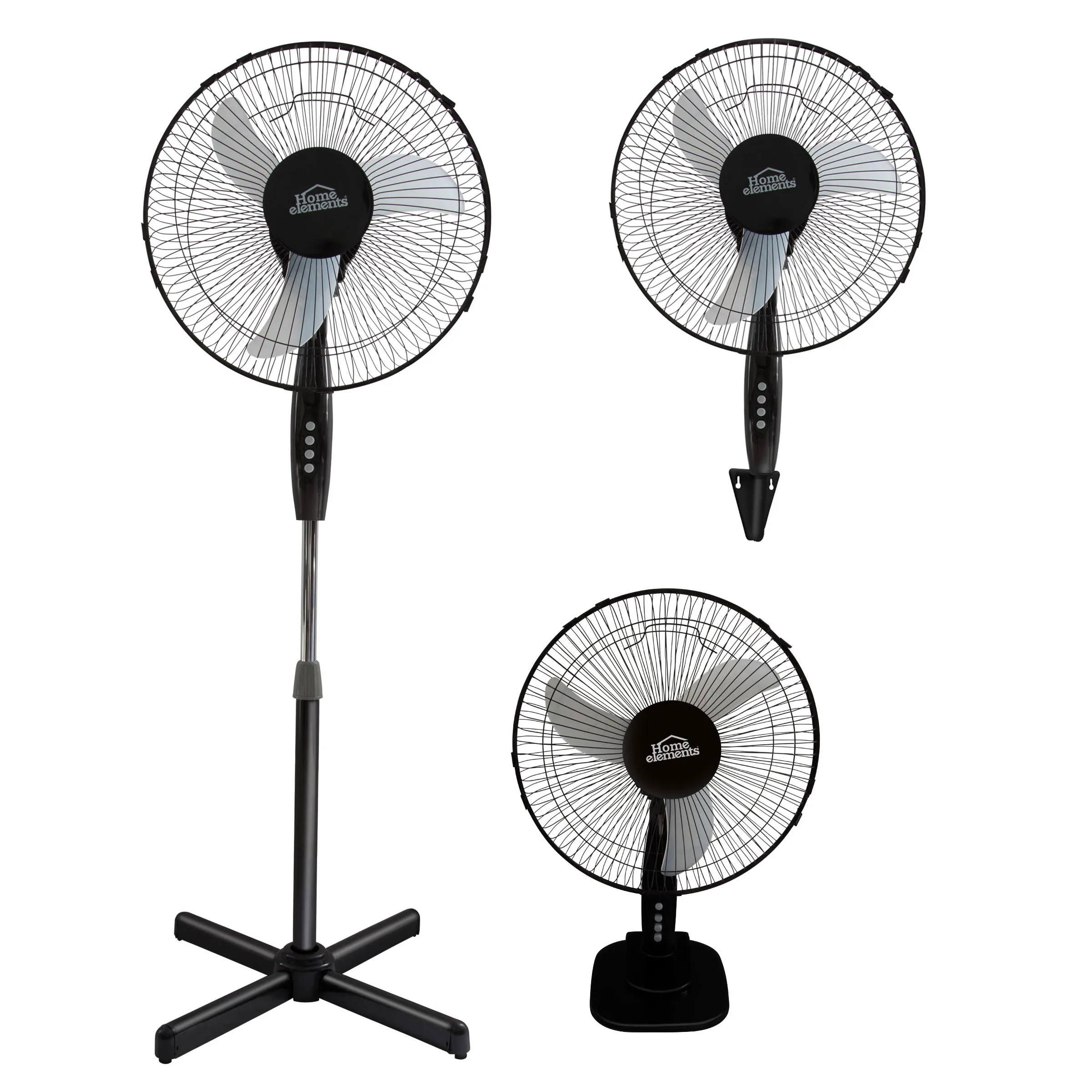 Ventilador PEDESTAL NEGRO 3 en 1 Home Elements