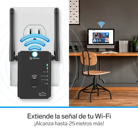 Repetidor WI-FI 2,4 GHZ 25M Cobertura STEREN