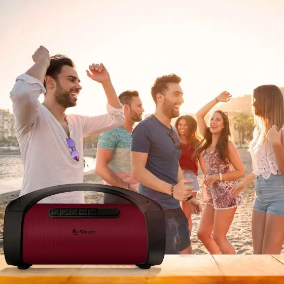 Parlante BLUETOOTH BOOMBOX TWS 350 W PMPO Roja STEREN