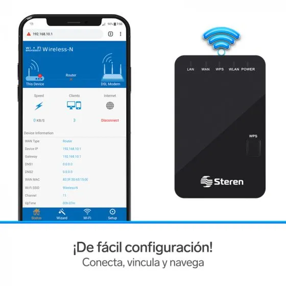 Repetidor y Punto Acceso WIFI COM-818 STEREN