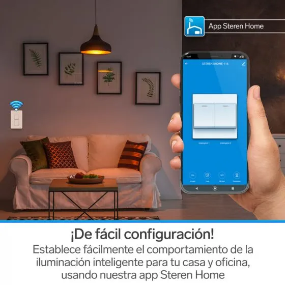 Apagador Doble Wifi Inteligente Alexa STEREN