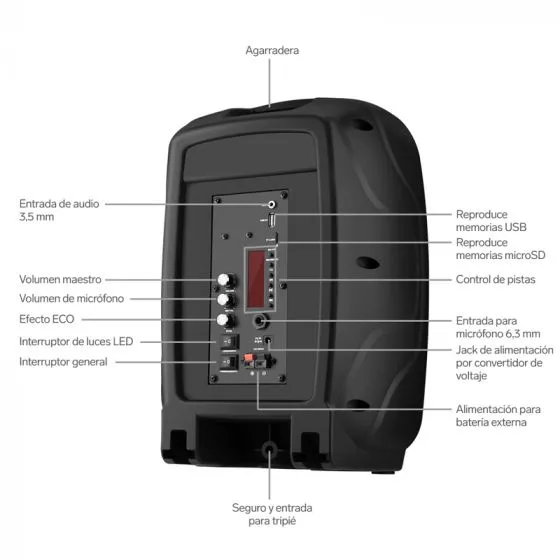 Bafle 8 550W PROFESIONAL BLUETOOTH BATERÍA BAF810BT STEREN