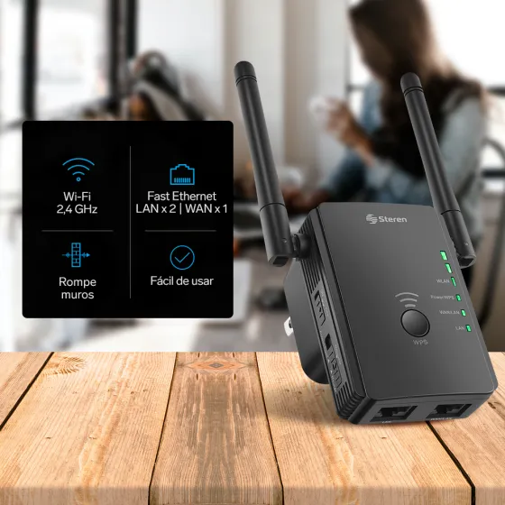 Repetidor WI-FI 2,4 GHZ 25M Cobertura STEREN