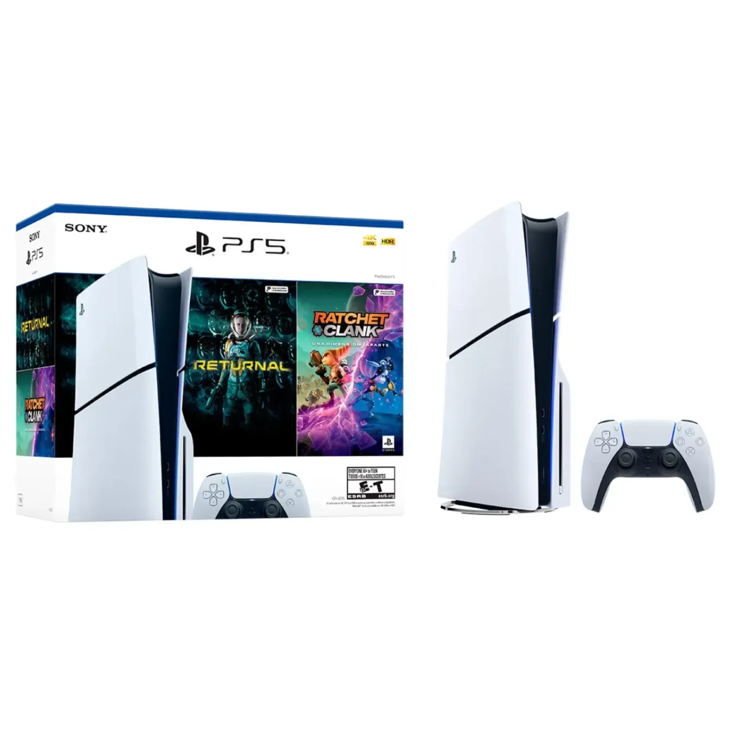 Consola PlayStation 5 Estandar Slim Disco 1TB Blanco + 2 Juegos