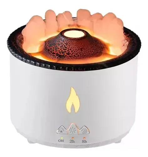 Humidificador Difusor De Aromas Volcán Erupción Ultrasónico Color Blanco