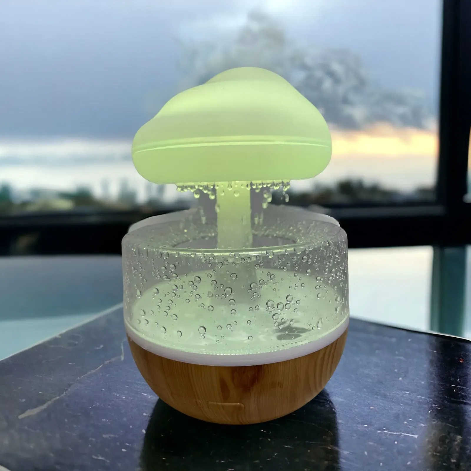 Humidificador lampara Sonido lluvia colores led 