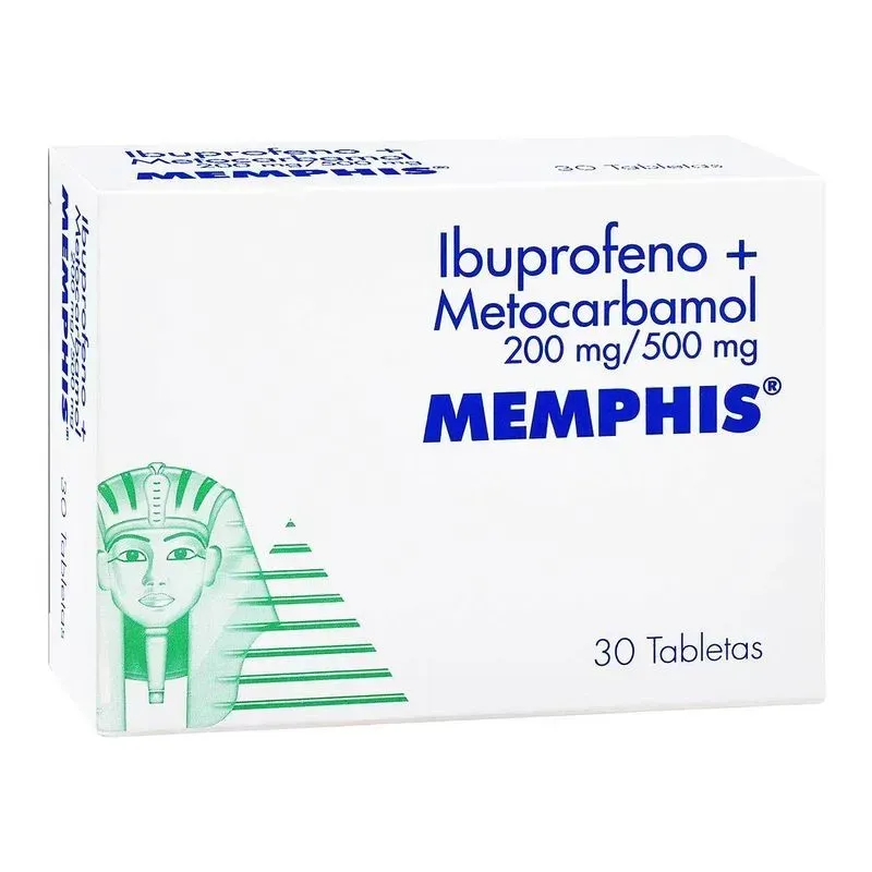 Ibuprofeno 200Mg + Metocarbamol 500Mg Tabletas Blister X 10 Memphis 