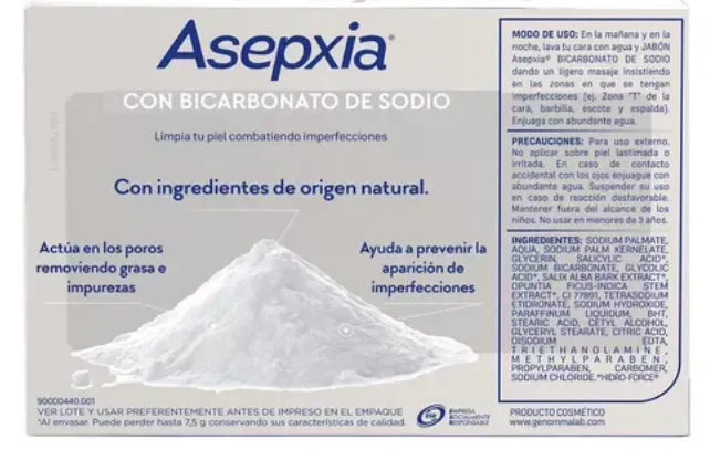 Jabón Asepxia Limpieza Intensiva -Con Bicarbonato De Sodio