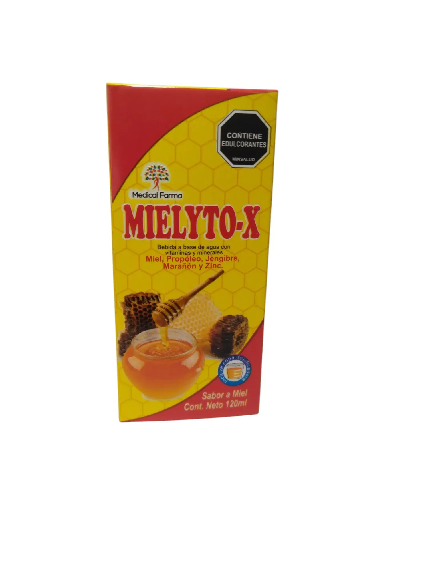 Mielyto-x Miel - Propoleo - Gengibre - Marañon - Sabor A Miel - Zinc - cont. 120 Ml 