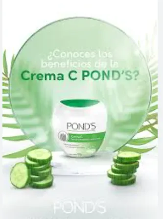 Crema Ponds C Extracto De Pepino- Remueve Maquillaje E Impurezas - Cont. 100Gr. 