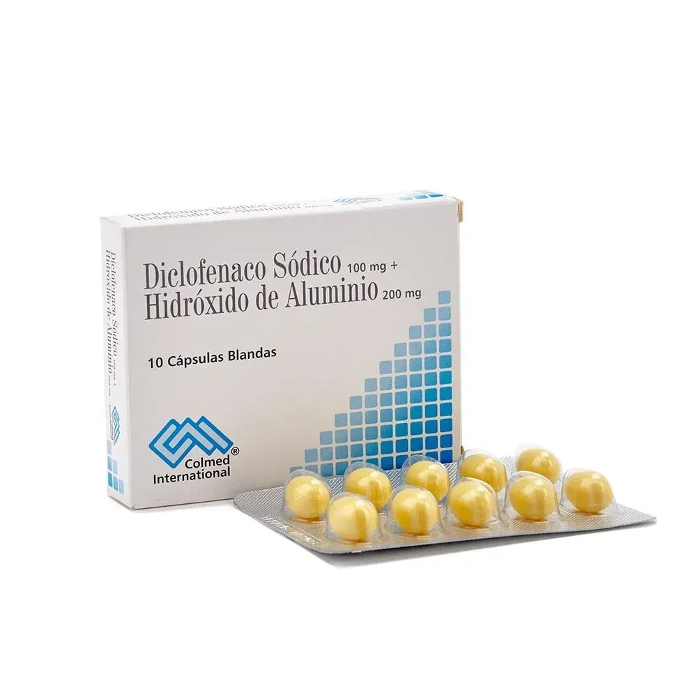 Diclofenaco Sódico 100Mg + Hidróxido De Aluminio 200Mg Caja X 10 Capsulas Colmed