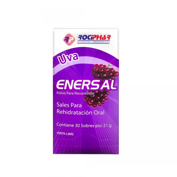 Enersal Sales De Rehidratación Oral Por 30 Sobres Sabor Uva  