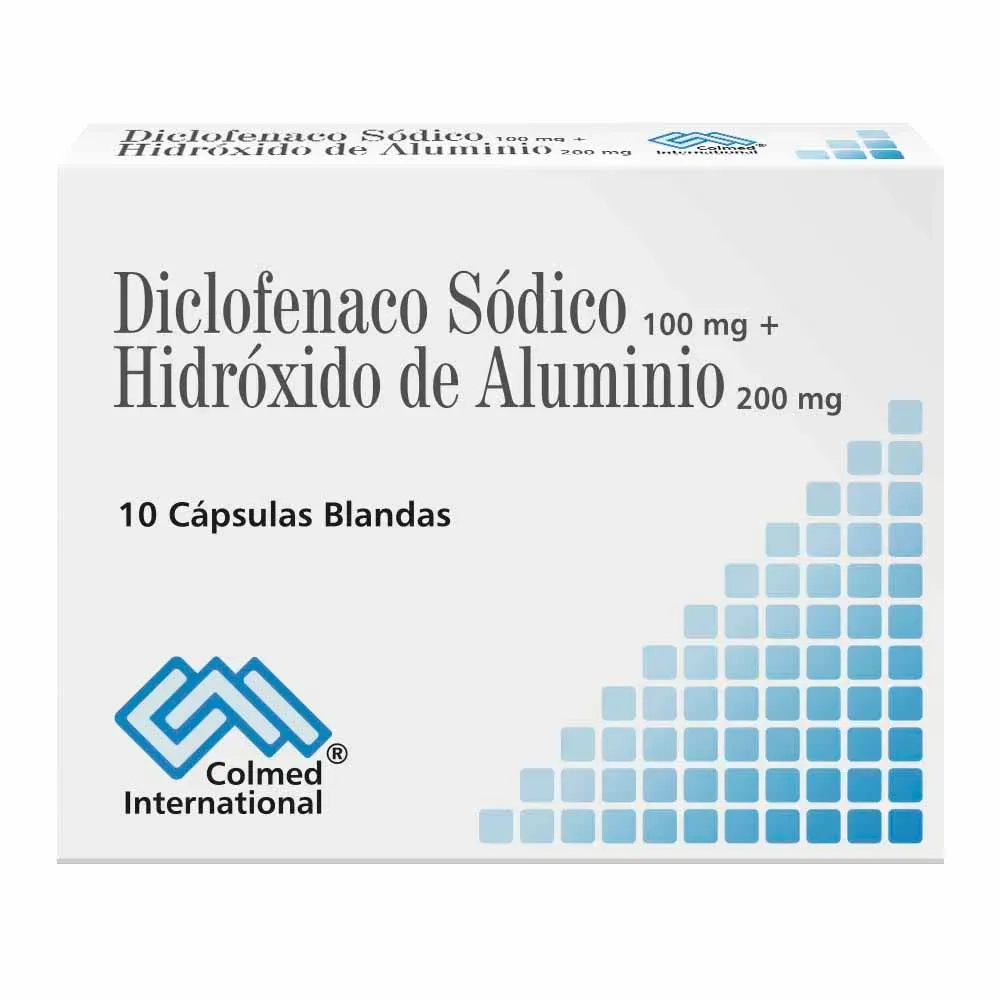 Diclofenaco Sódico 100Mg + Hidróxido De Aluminio 200Mg Caja X 10 Capsulas Colmed