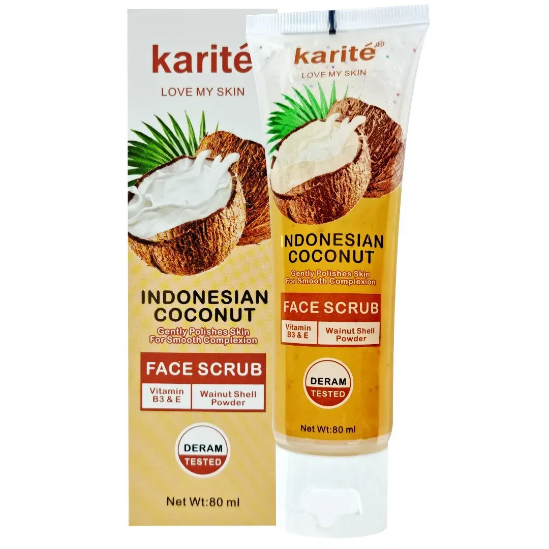 Karite Love My Skin Indonesian Coconut Mascarilla pule suavemente la piel para una tez suave exfoliante facial