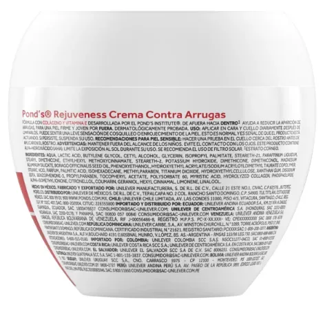 Crema Ponds Rejuvenes - Piel Mas Firme Y Joven - Cont. 200 Gr.