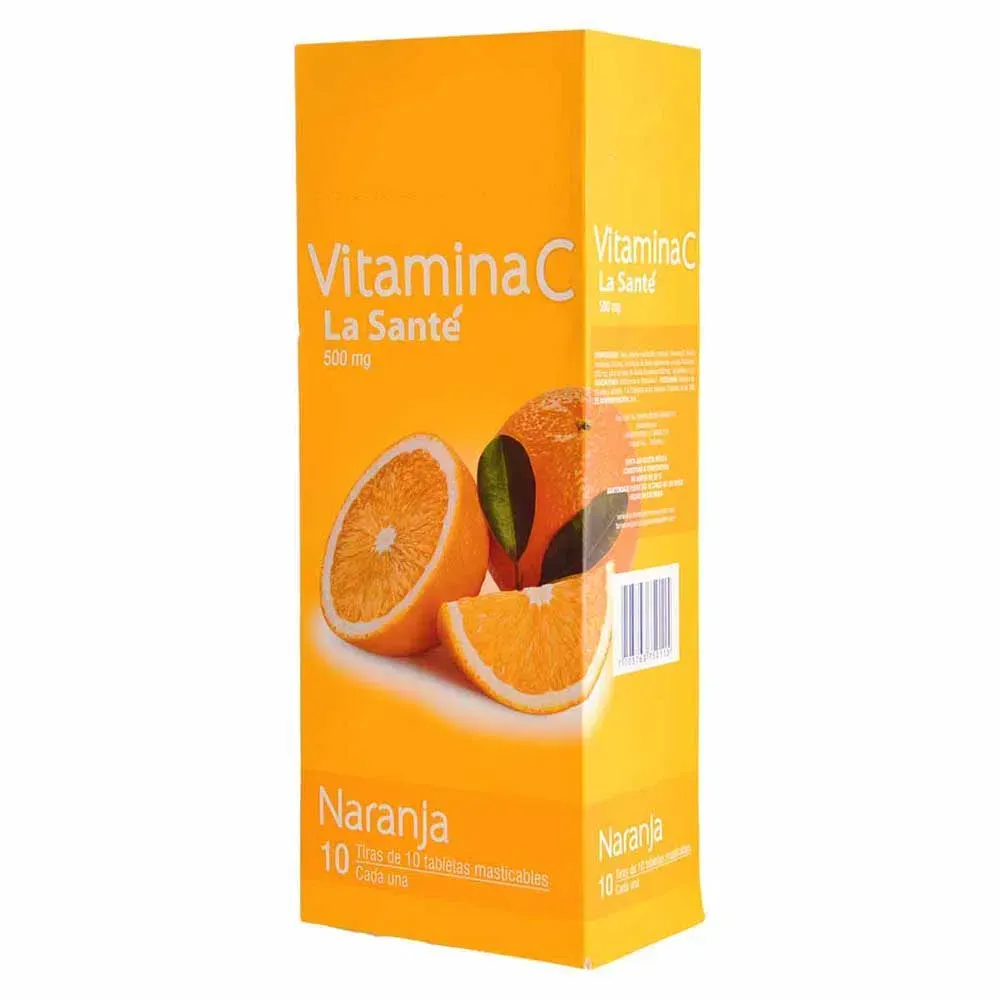 Vitamina C Naranja La Sante 500Mg Blíster Por 10 Tabletas Masticables Sabor A Naranja 