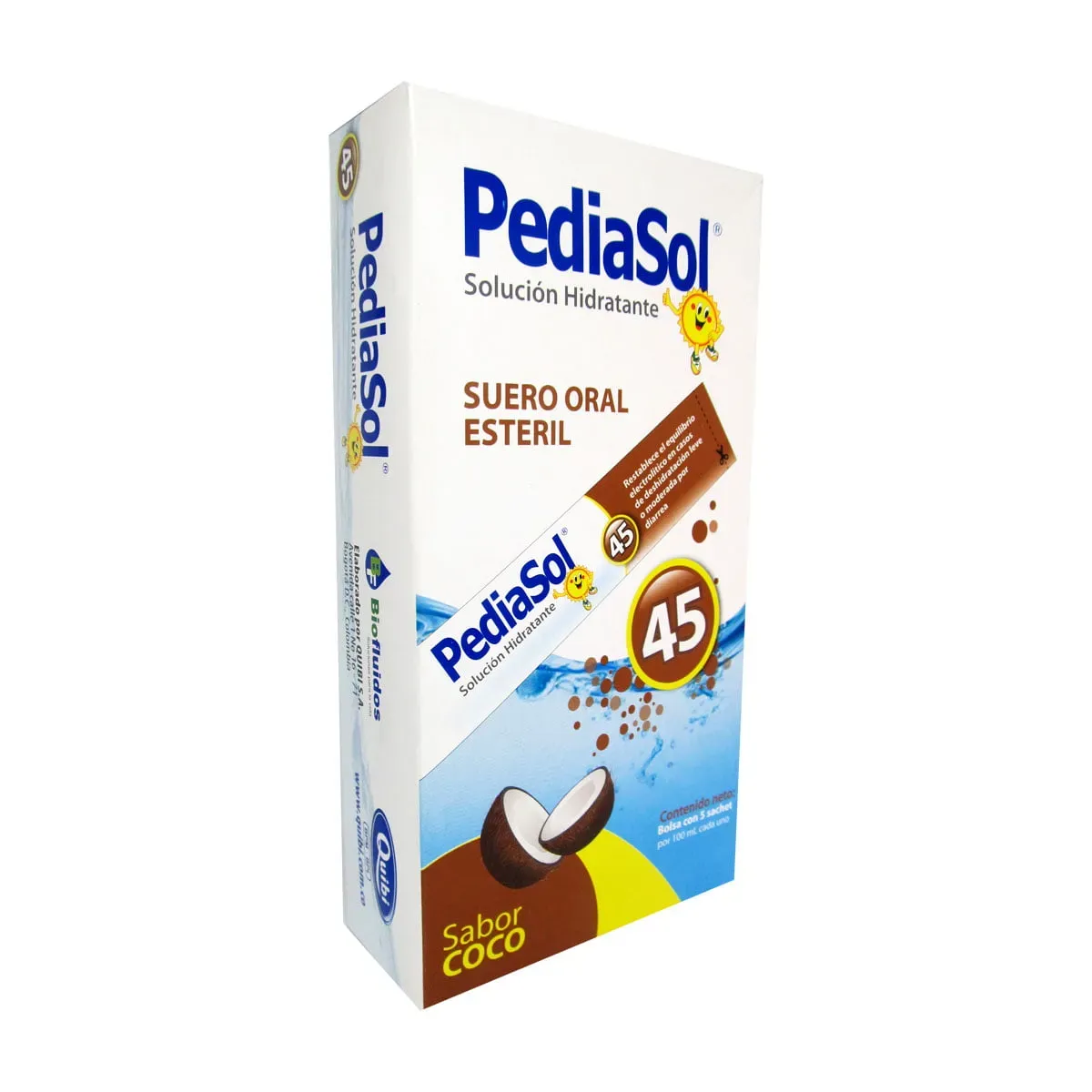 Suero Oral Estéril Pediasol 45 Coco  Sachet x 100 Ml Bolsa x 5 Uds.