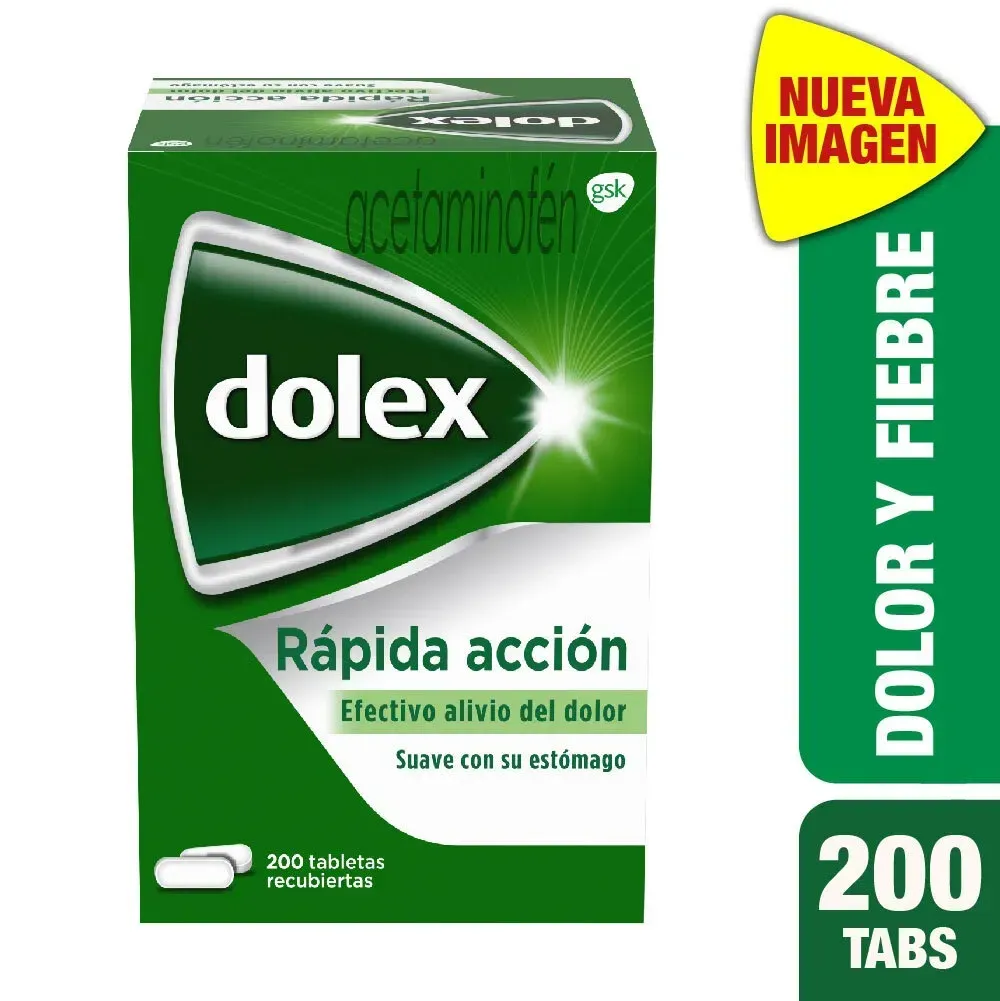 Dolex 500Mg Rápido Alivio Efectivo Alivio Del Dolor  Tabletas Blister X 10 Lab Gsk