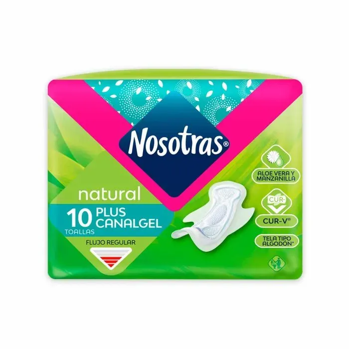 Toallas Nosotras Natural 10 Plus Canagel 