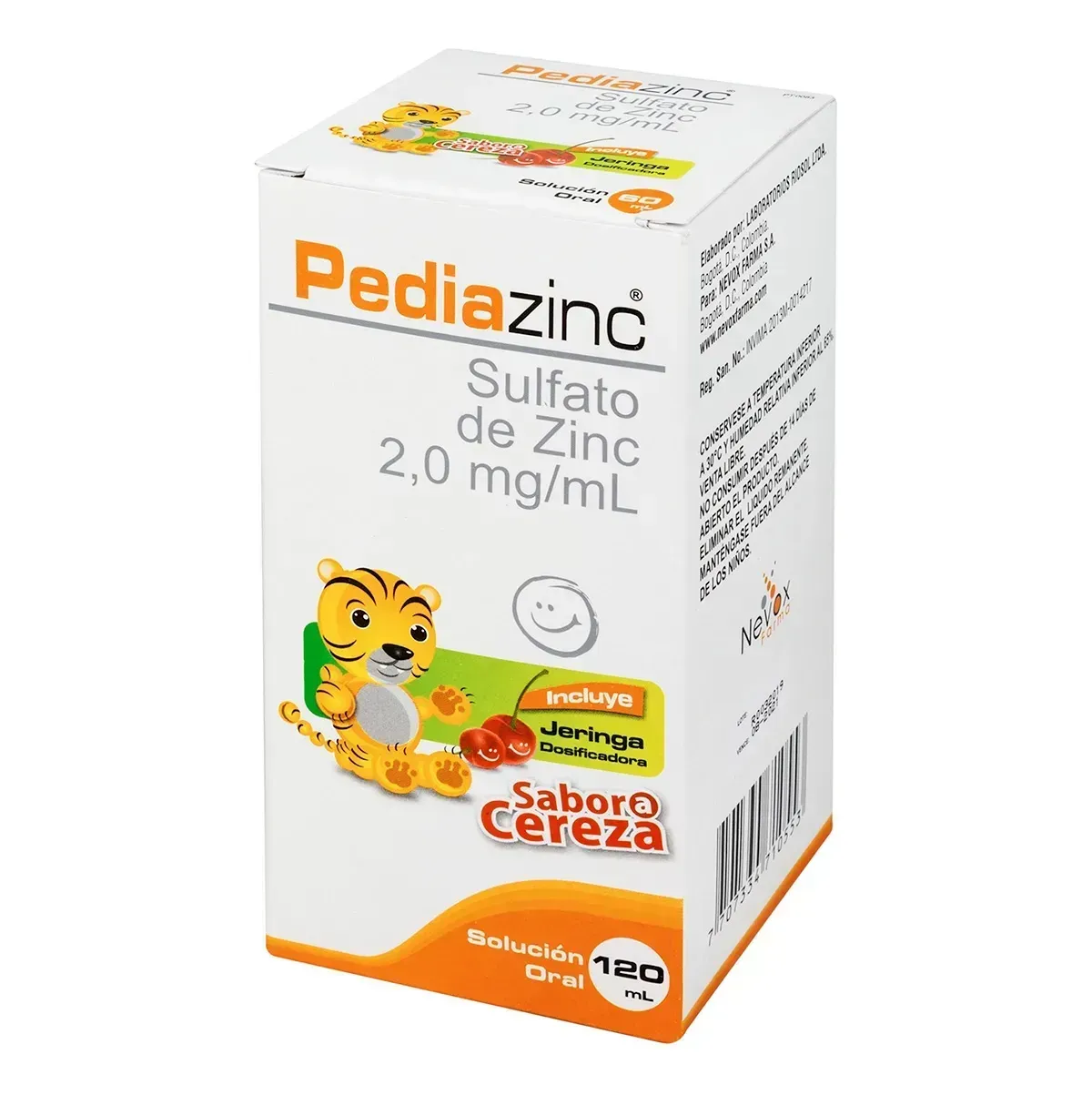 Pedia Zinc Sulfato De Zinc 2.0Mg/Ml Solución Oral 120Ml Jarabe 