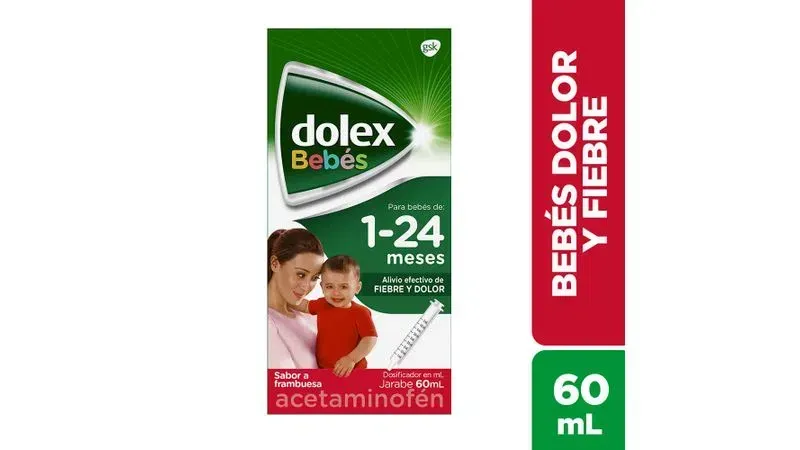 Dolex 1-24 Mese Jarabe 60Ml Alivio Efectivo Fiebre Y Dolor Sabor A Frambuesa Lab  Gsk 