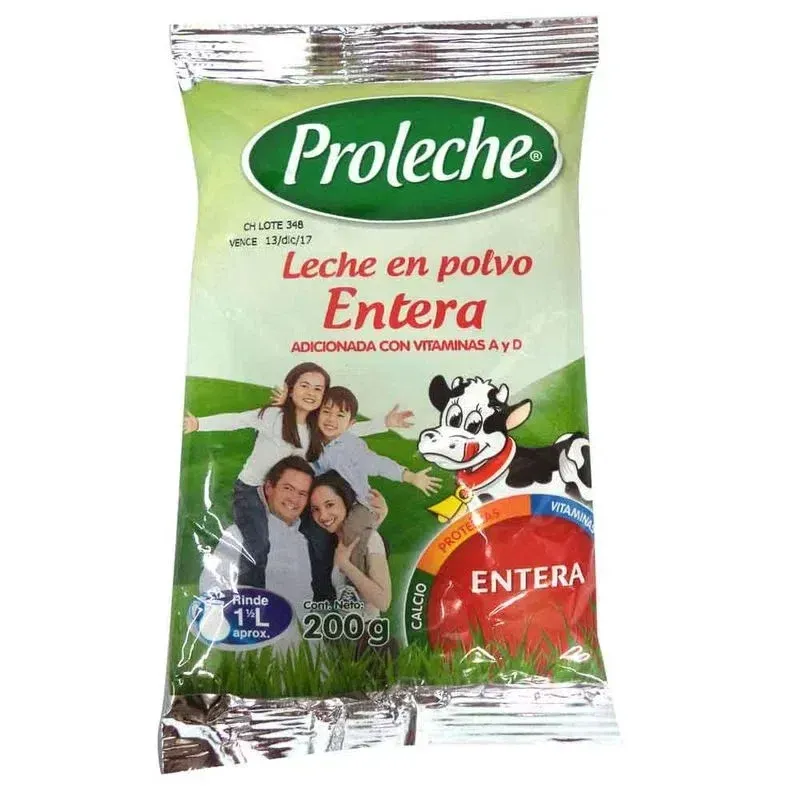 Leche En Polvo Entera  Fortificada Con Vitaminas A Y D Cont 200G