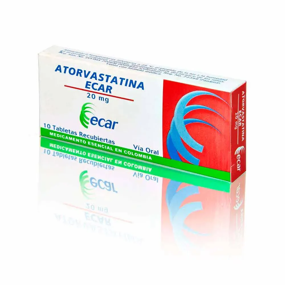 Atorvastatina 20Mg 10 Tabletas Ecar 