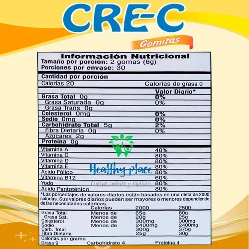 Cre-C Gomitas Masticables NF Vitaminas A-B12-C-D-E Ácido Fólico xSobre 4Gomitas 