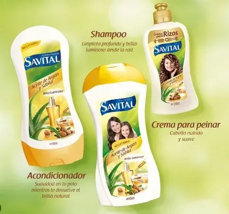 Shampoo Savital Argán Y Sábila - Cont. 510 Ml  