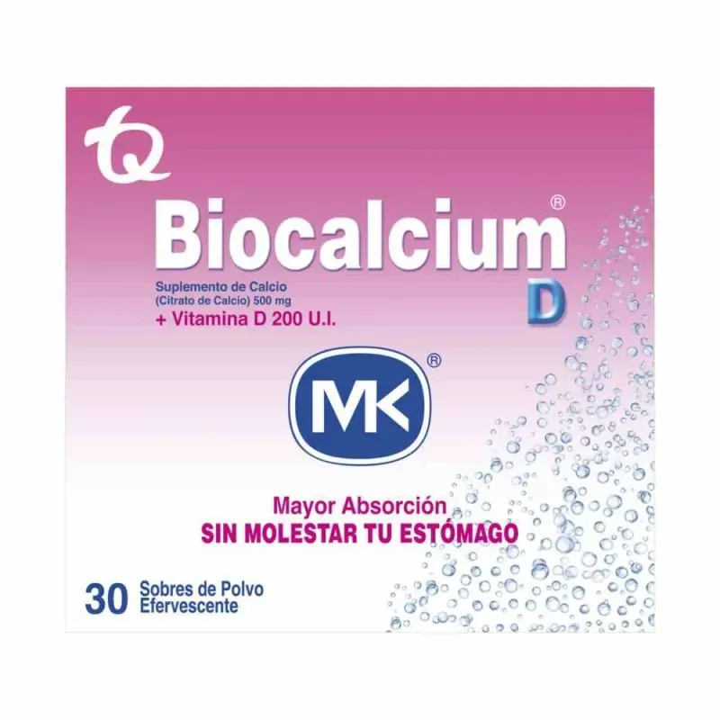 Biocalcium D Suplemento de Calcio+Vitaminas D 30 Sobres