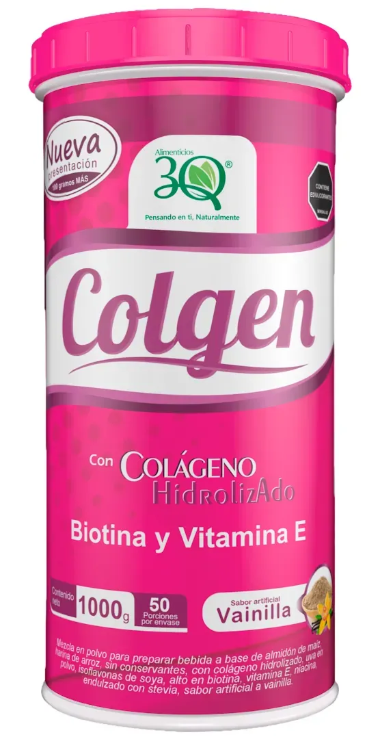 Colgen Con Colágeno Hidrolizado Biotina Y Vitamina E Sabor Vainilla 1000G