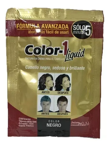 Tintura En Crema Para El Cabello Color 1 Liquido Negro 15Ml