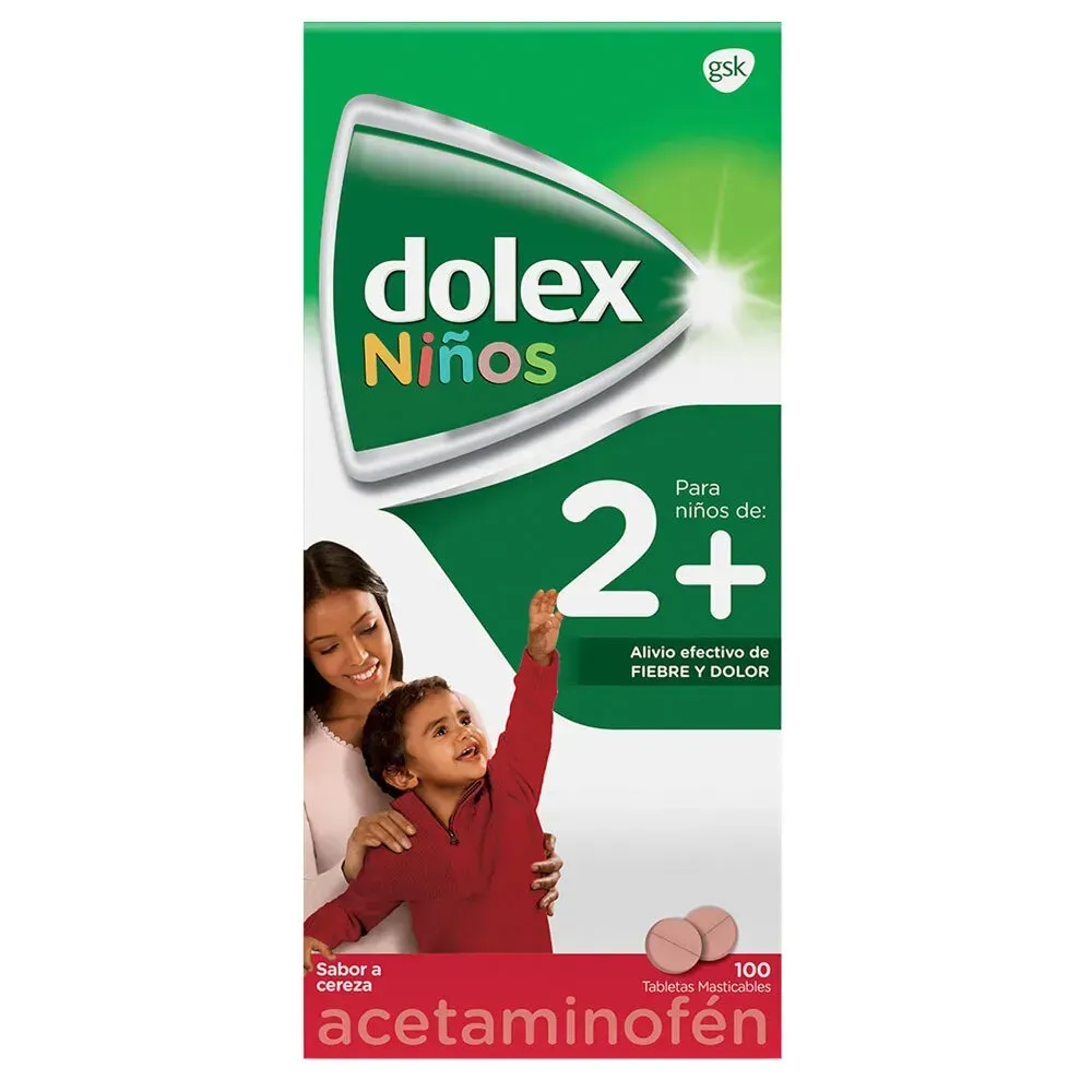 Dolex Niños Para Niños De 2+ Alivio Efectivo De Fiebre Y Dolor Tabletas Masticables Gsk Blister X 10 Tab