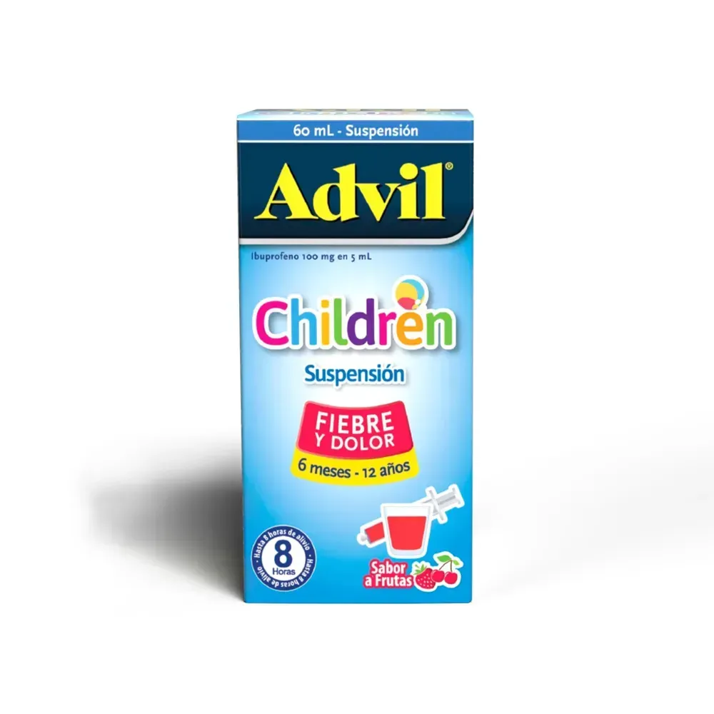 Advil Children Suspensión Fiebre Dolor Niños De  6Mese -12 Años Sabor A Frutas Jarabe 60Ml Pfizer