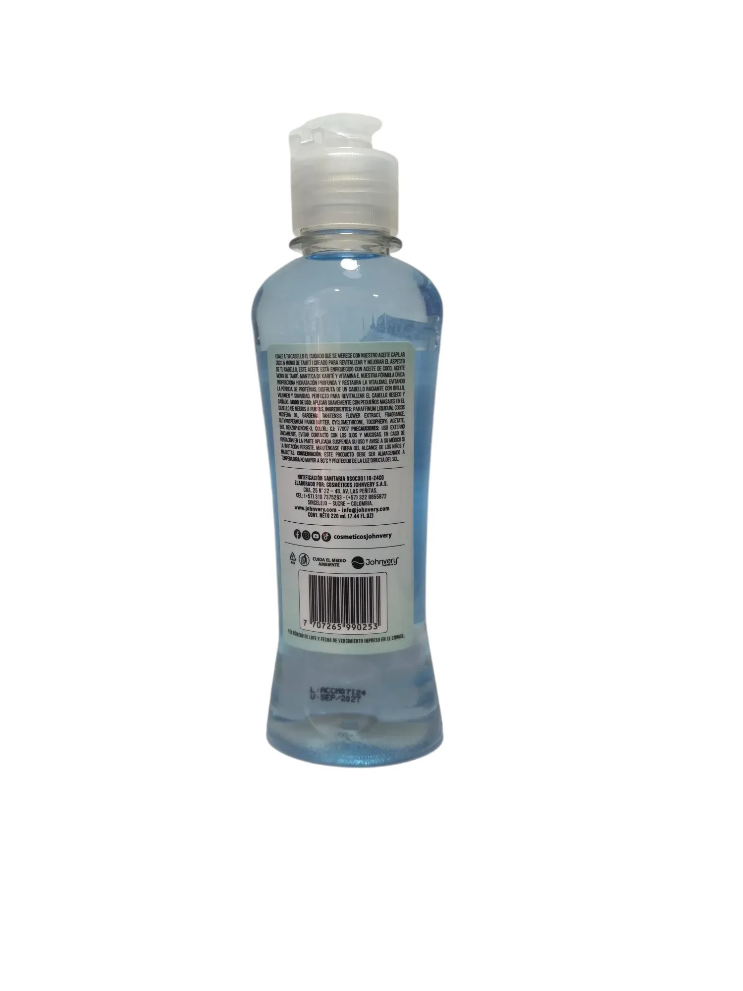 Aceite De Coco Capilar Y Monoi De Tahiti - Enriquecido Con Vitamina E - Cont. 220 Ml