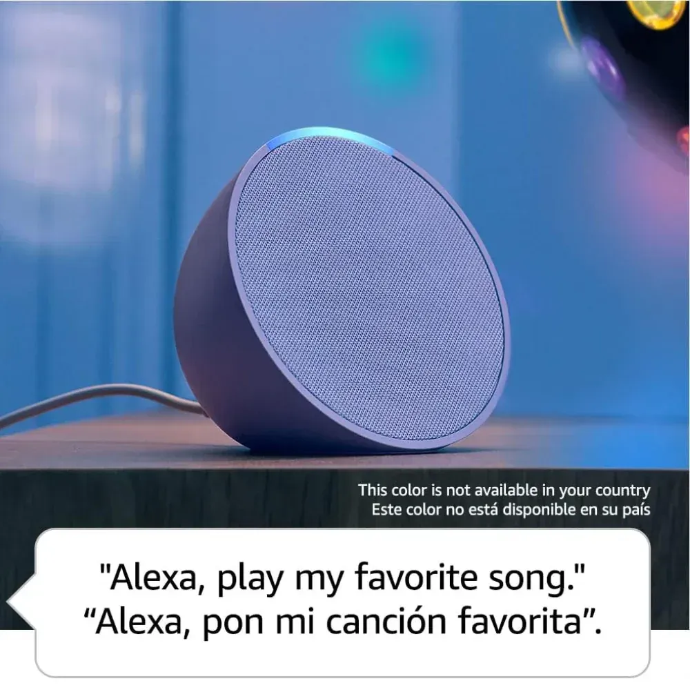 Combo Asistente Alexa Echo Pop Bombillo Interruptor Enchufes