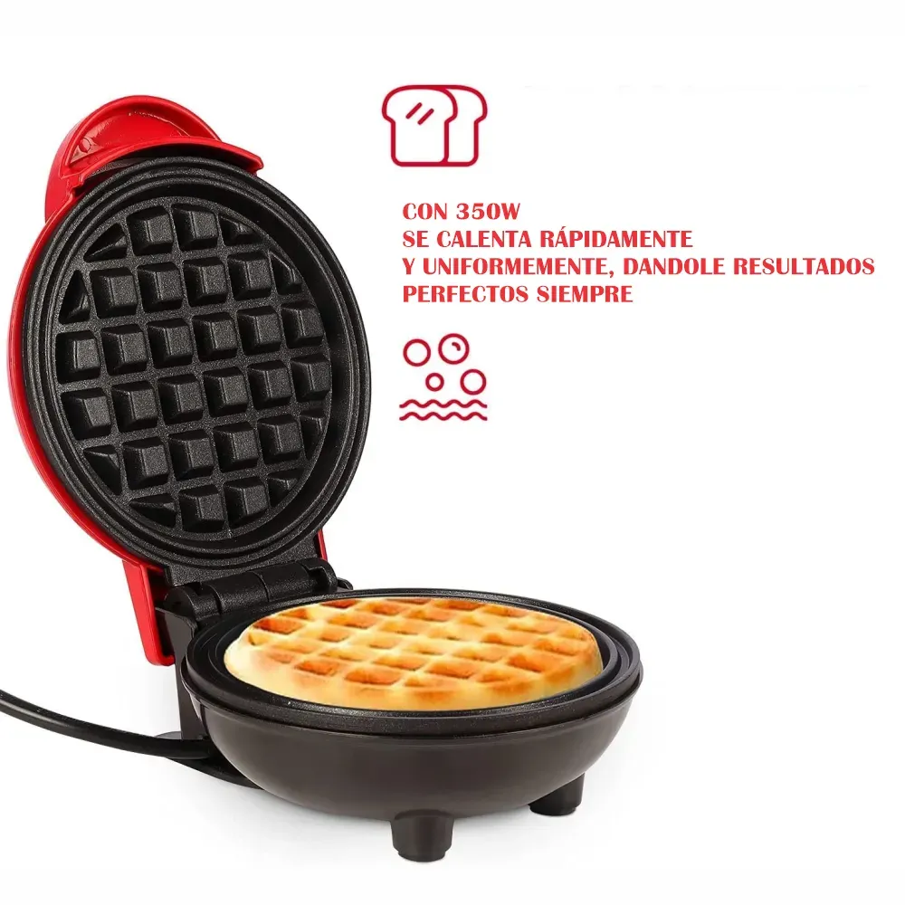 Waflera Mini Personal Eléctrica Antiadherente Pancakes