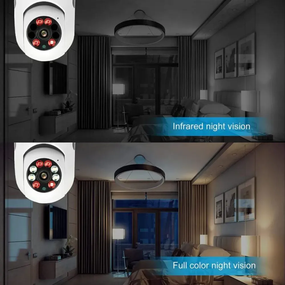 Camara Ip Tipo Bombillo 360º Robotica Wifi Vision Nocturna