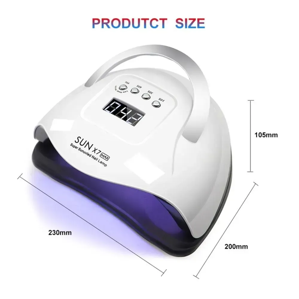 Lámpara De Uñas Secador Uv Led 180W Profesional Sun X7 Max