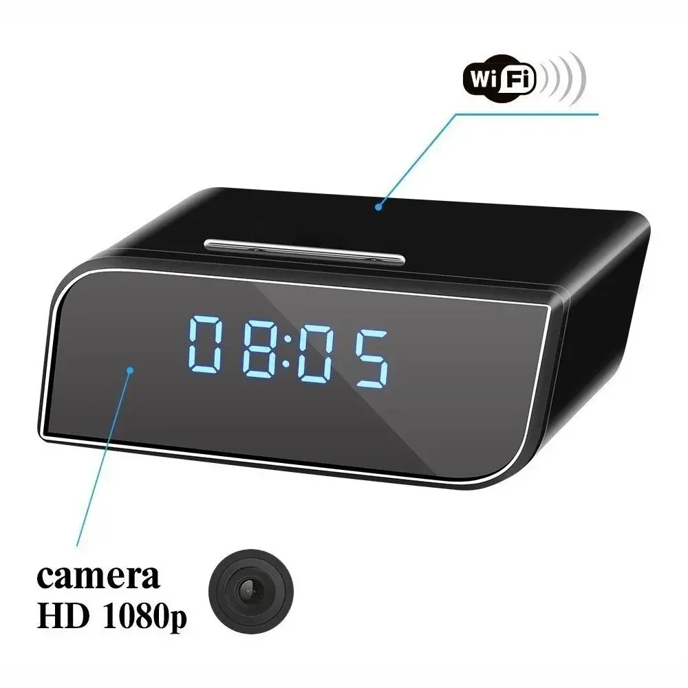 Cámara Espía Hd Wifi Reloj Despertador Visión Nocturna