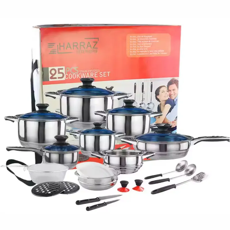 Batería De Cocina Juego De Ollas 25pcs Acero Quirúrgico