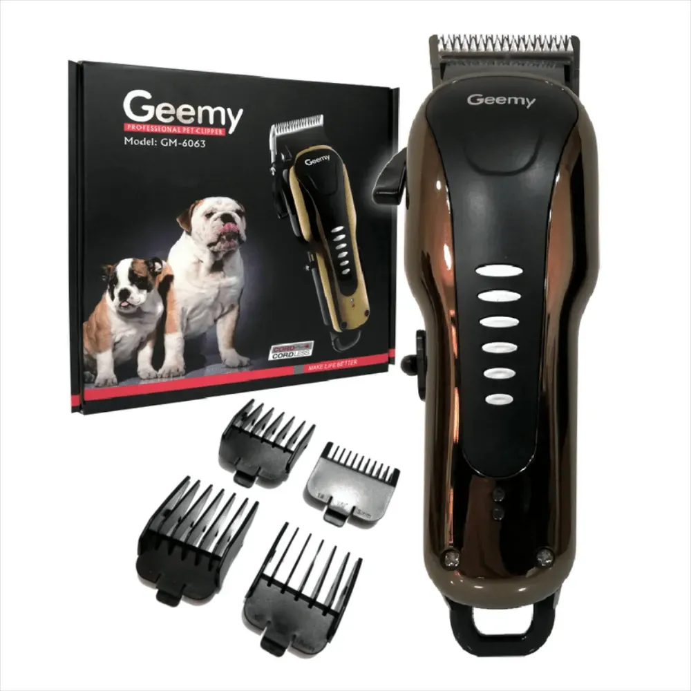 Kit De Peluquería Canina Maquina Recargable Gemei GM-6063