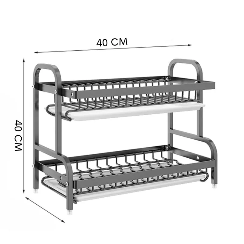 Platero Escurridor De Platos Organizador De Loza 2 Niveles