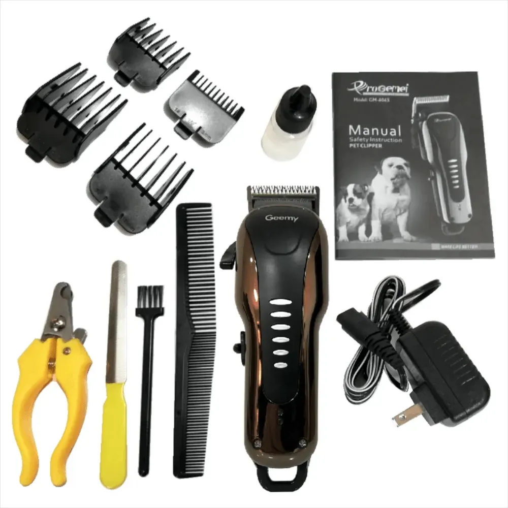 Kit De Peluquería Canina Maquina Recargable Gemei GM-6063