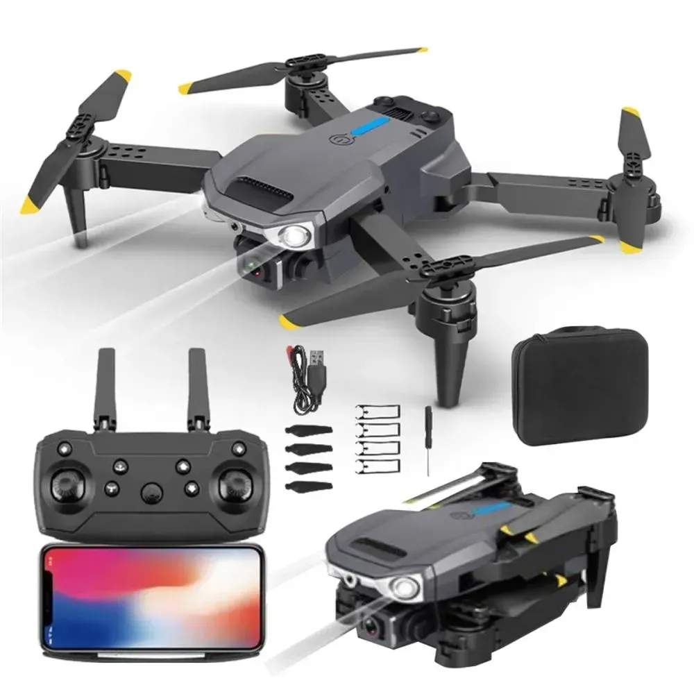 Drone Plegable Fpv Cámara Hd Wifi 2.4G Sensor Obstáculos E90