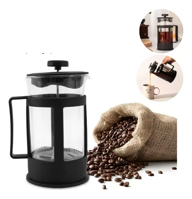 Cafetera de prensa francesa de vidrio borosilicato 600ML