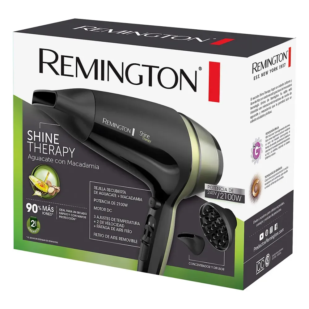 Secador De Cabello REMINGTON Original Shine Therapy 