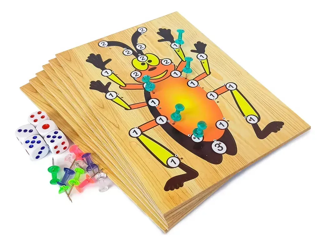 Juego de mesa cucaracha en madera para 7 jugadores