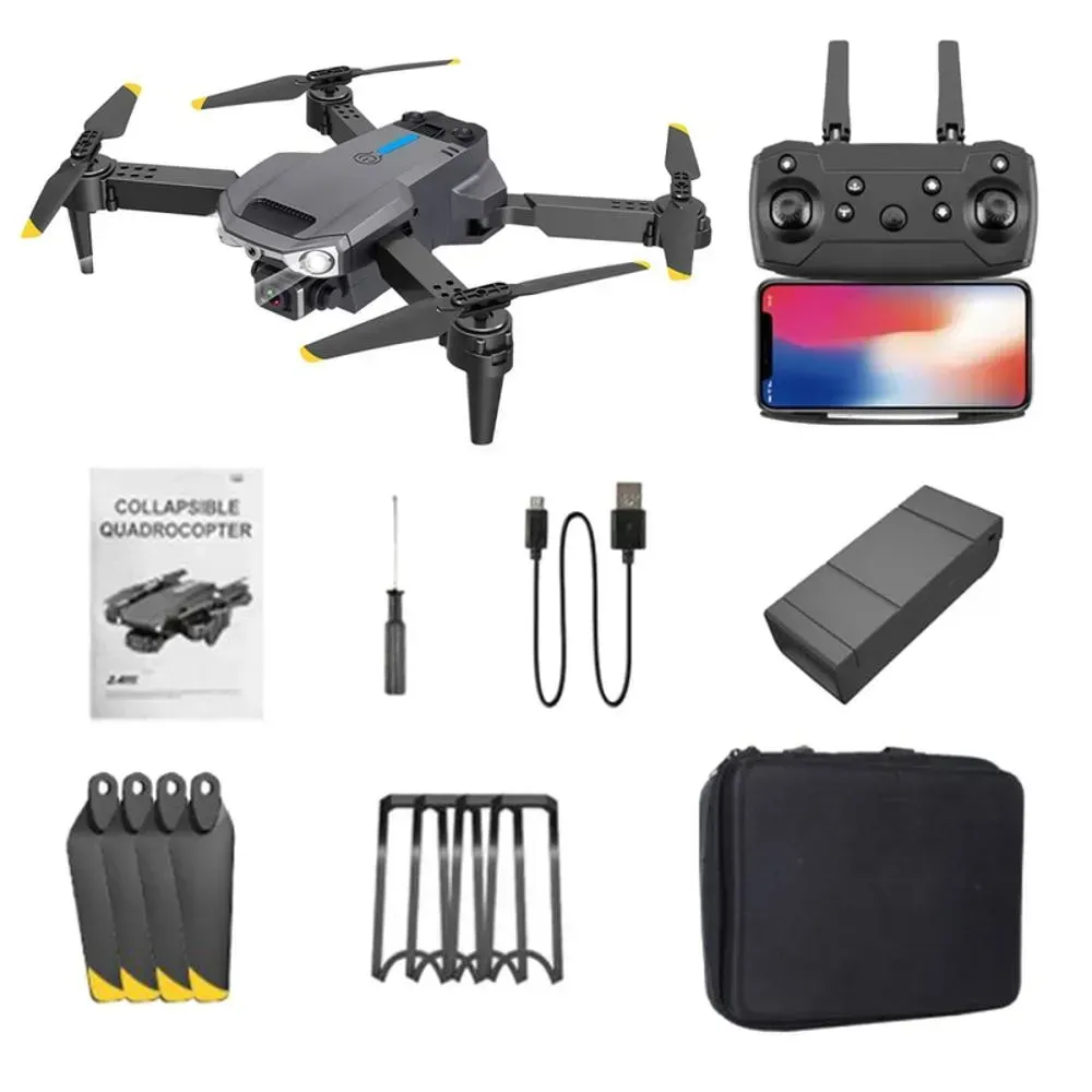 Drone Plegable Fpv Cámara Hd Wifi 2.4G Sensor Obstáculos E90