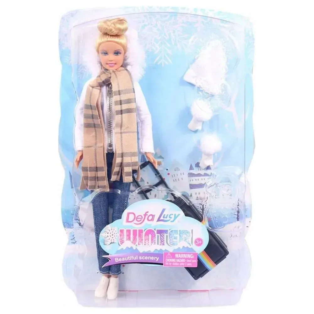 Muñeca viajera ropa invierno maleta + accesorios 